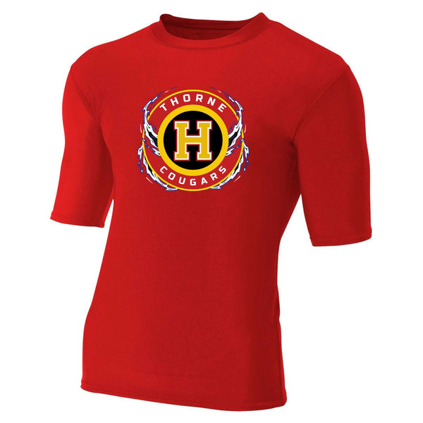 Hawthorne Half-sleeve Compression Tee with Fire Logo (#00260008)