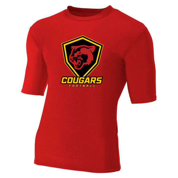Hawthorne Half-sleeve Compression Tee with Cougar Logo (#00280009)