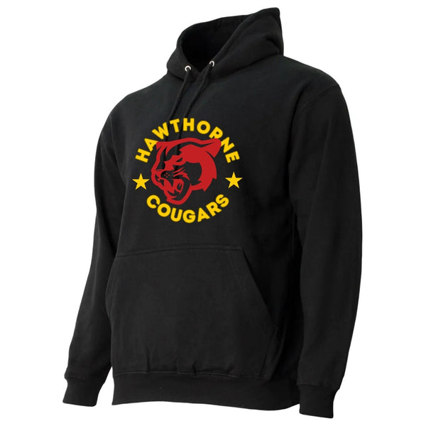Hawthorne Black Hoodie with Cougar Logo (#00090010)