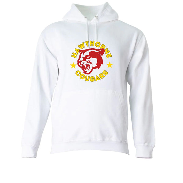 Hawthorne White Hoodie with Cougar Logo (#00070010)