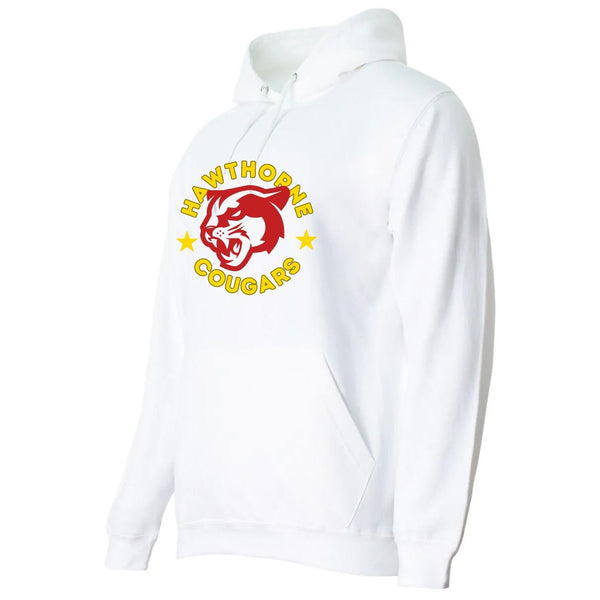 Hawthorne White Hoodie with Cougar Logo (#00070010)