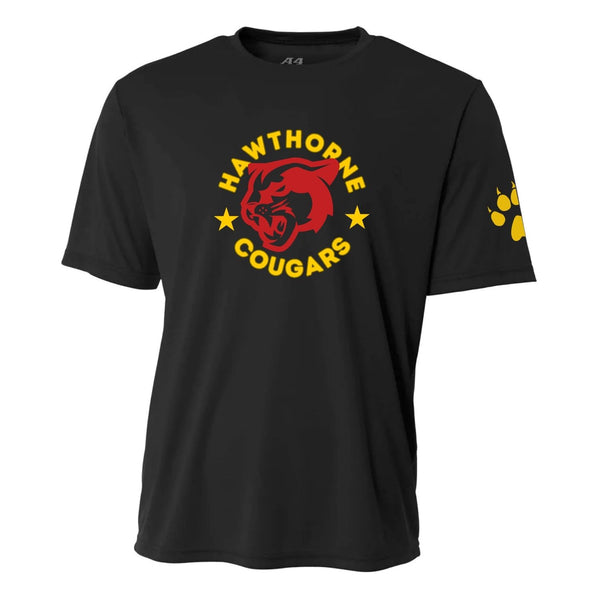 Hawthorne Black Performance Tee with Cougar Logo (#00050010)